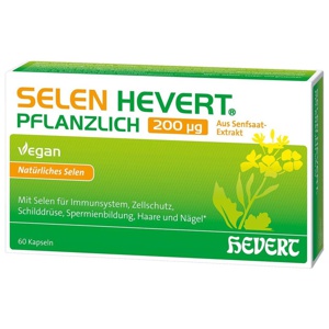 SELEN HEVERT PFLANZLICH 200 Mikrogramm 60 St Kapseln Produktbild