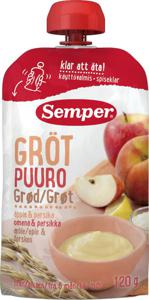 Semper Grötklämmis Äpple, Persika & Banan 120 g produkt bild