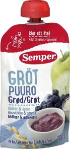 Semper Grötklämmis Blåbär & Äpple 120 g produkt bild