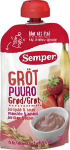 Semper Grötklämmis Jordgubb, Banan & Blåbär 120g produkt bild