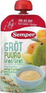 Semper Grötklämmis Päron, Aprikos & Banan 120 g produkt bild