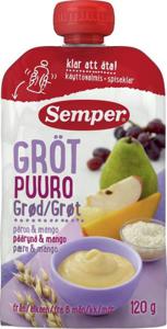 Semper Grötklämmis Päron & Mango 120g produkt bild