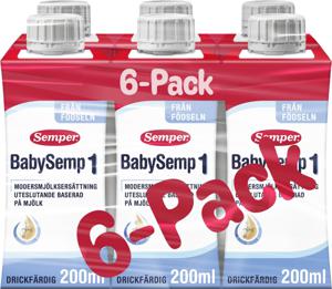 Semper BabySemp 1 Drickfärdig modersmjölksersättning 6x200ml produkt bild
