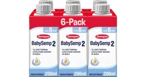 Semper BabySemp 2 Drickfärdig 6 mån 6 x 200 ml produkt bild