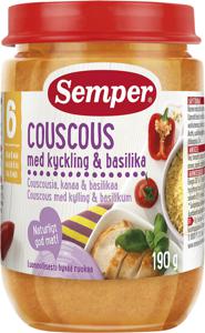 Semper Couscous med kyckling & basilika 6M 190 g produkt bild