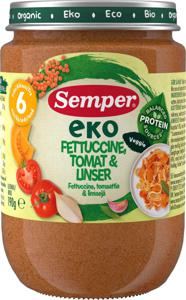 Semper EKO Fettuccine Tomat & Linser 6 månader 190 g produkt bild
