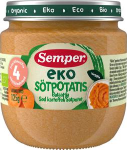 Semper EKO Sötpotatis 4 månader 125 g produkt bild