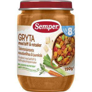 Semper Farmargryta med biff & rotsaker 8M 190 g produkt bild