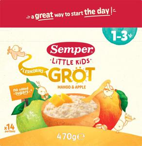 Semper Flerkornsgröt Äpple & mango 1-3 år produkt bild