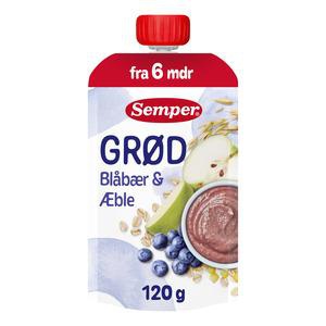Grød med blåbær og æble fra 6 mdr. - 120 gram produktbillede