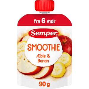 Semper Frugtsmoothie Med Æble Og Banan Fra 6 Mdr.   90 g produktbillede