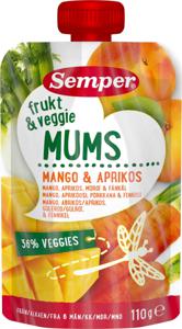Semper Veggiemums Klämmis Mango & Aprikos från 6 månader 110 g produkt bild