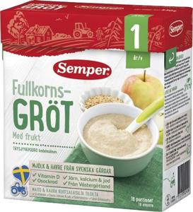 Semper Fullkornsgröt med Frukt 12M 530 g produkt bild