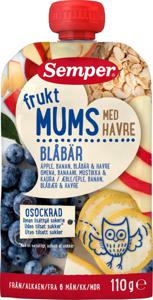 Semper Havremums Klämmis Blåbär från 6 månader 110 g produkt bild
