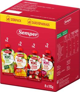 Semper Fruktmums Mix 6 månader 8 st produkt bild