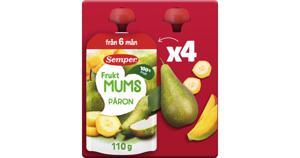 Semper Fruktmums Päron 110 g 4-pack produkt bild