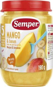 Semper Mango och Bananpuré från 5 månader 190g produkt bild