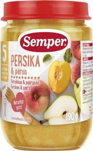Semper Fruktpuré Persika & Päron 5M 190 g produkt bild