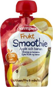 Semper Fruktsmoothie Äpple och Banan 6M 90 g produkt bild