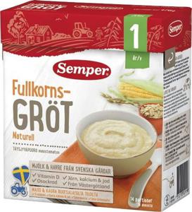 Semper Fullkornsgröt Naturell 470g produkt bild