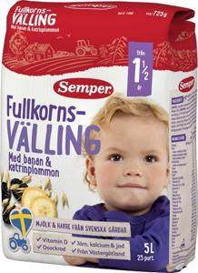 Semper Fullkornsvälling Banan Katrinplommon 18M 5 L produkt bild