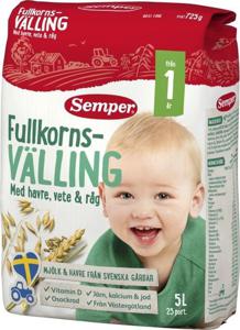 Semper Fullkornsvälling havre, vete & råg 1 år 5 liter 725 g produkt bild