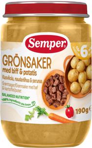 Semper Grönsaker Med Biff Från 6 månader produkt bild