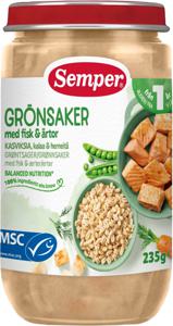 Semper Grönsaker Med Fisk Och Ärtor Från 1 år produkt bild