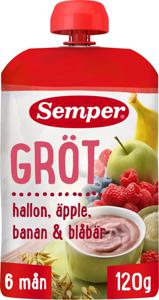 Semper Grötklämmis Äpple, Hallon, Banan & Blåbär 120g produkt bild
