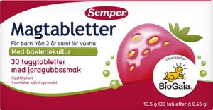 Semper Magtabletter Jordgubb 30 tabletter produkt bild