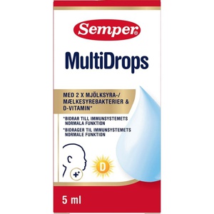 Semper MultiDrops med probiotika og D-vitamin 5 ml produktbillede