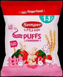 Semper Multigryn Puffs Jordgubb 1-3 år 18 g produkt bild