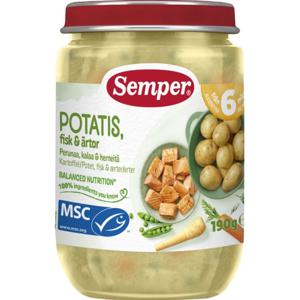 Semper Potatis & Fisk med ärtor 6m produkt bild