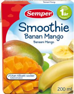 Semper Smoothie Banan Mango 1 år 200 ml produkt bild