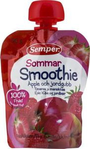 Semper Sommar Smoothie Äpple och Jordgubb 6M 90 g produkt bild