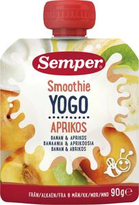 Semper Smoothie Yogo Banan och Aprikos 6M 90 g produkt bild
