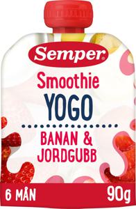Semper Smoothie Yogo Banan och Jordgubb 6M 90 g produkt bild