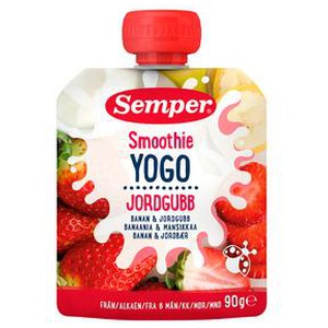 Semper Smoothie Yogo m. Jordbær & Banan 6 mdr. - 90 g. produktbillede