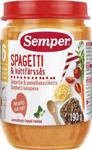 Semper Spagetti & Köttfärssås 6M 190 g produkt bild