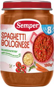 Semper Spaghetti Bolognese 8 månader 190 g produkt bild