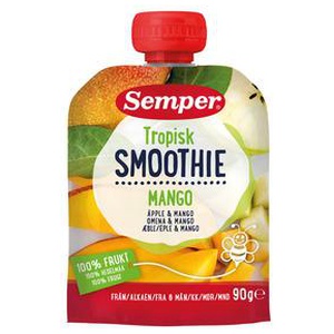 Semper Tropisk Frugtsmoothie m. Mango & Æble 6. mdr - 90 g. produktbillede