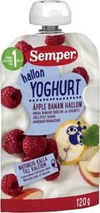 Semper Yoghurt Äpple Banan Hallon 12M 120 g produkt bild
