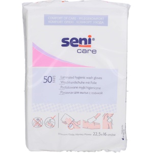 Seni Waschhandschuhe mit Folie Produktbild