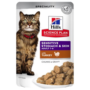 Sensitive Stomach & Skin Adult Våtfoder för Katt med Kalkon - 12 x 85 g produkt bild