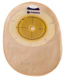 SenSura 1-dels Konvex Light sluten häftpåse, Midi, beige, delad framsida, hål 25 mm 10 styck produkt bild