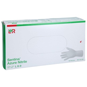 Sentina Azure Nitrile Untersuchungshandschuhe unste.pf L 8 - 9, 100 St Handschuhe Produktbild
