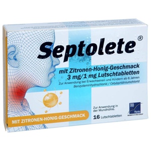 SEPTOLETE m.Zitronen-Honig-Geschm.3mg/1mg Lut.-T. Produktbild