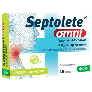 Septolete omni lemon & elderflower loseng 3mg+1mg n16 toote pilt