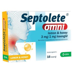 Septolete omni lemon&honey loseng 3mg+1mg n16 toote pilt