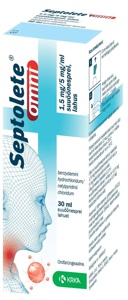 Septolete omni suuõõnesprei lahus 1,5mg+5mg 30ml toote pilt